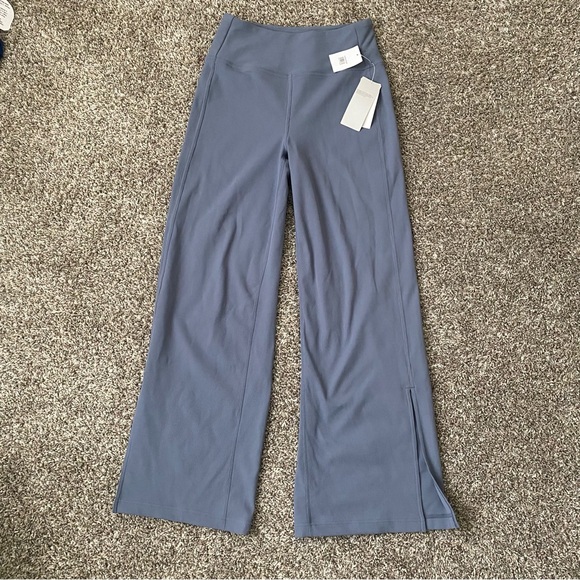 Zella NWT Live In High Waist Rib Wide Leg Pants in Grey Folkstone size Medium - Picture 2 of 7